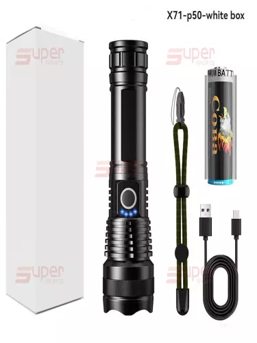 Фонарик LED Chiroq Led Zoom P50 с аккумулятором и USB зарядкой, 300 м дальности