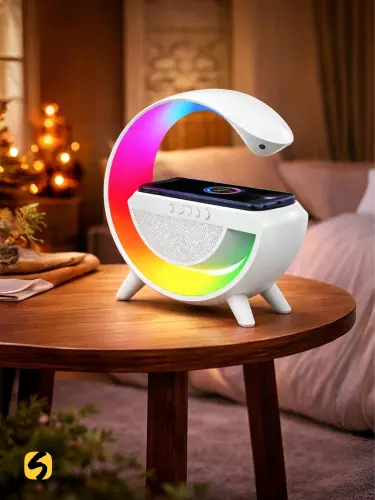 Simsiz zaryadlash va o'rnatilgan chiroqli kolonka Led Wreless Charging Speaker