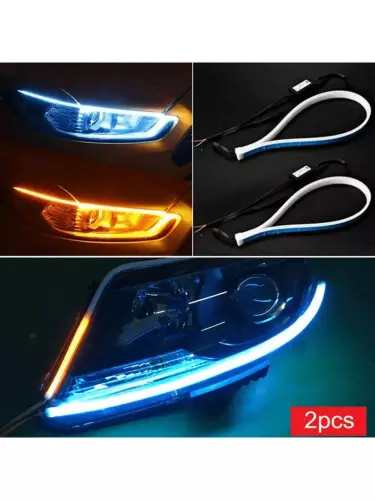 Гибкая LED лента для автомобильных фар, двухцветная, 60 см, 12 В