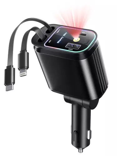 Starlight Retractable Car Charger — 4-в-1 Автомобильное зарядное устройство