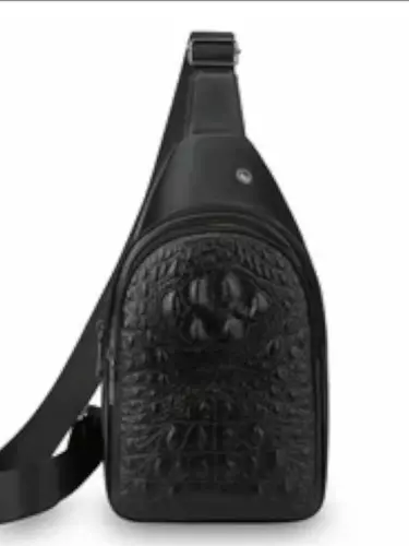 Мужская сумка через плечо (Sling Bag) из премиальной экокожи – стильная, водоотталкивающая
