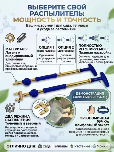 Удобный и лёгкий распылитель для воды и опрыскивания растений.