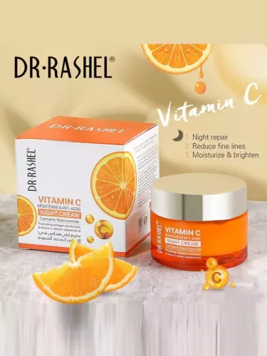 Ночной антивозрастной крем для лица Dr Rashel Витамин С, отбеливающий, 50 г