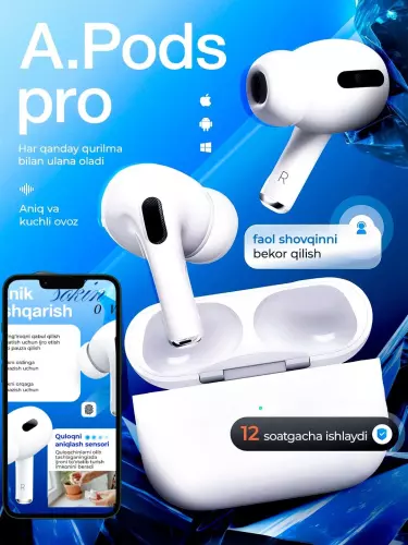 Беспроводные наушники AirPods Pro с сенсорным управлением для iPhone и Android