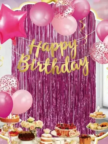 Набор для украшения дня рождения Happy Birthday с шарами и фотозоной