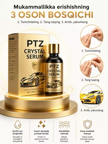 PTZ Crystal Serum Graphene Ceramic Coating — 9H керамическое покрытие для авто с эффектом глянца