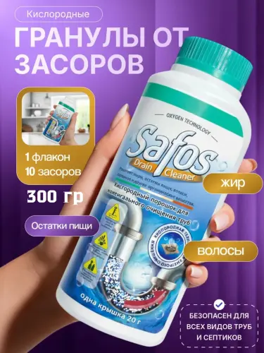 Антизасор, средство для прочистки труб от сложных засоров, 300 гр