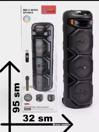 Simsiz kolonkasi, portativ, Sing e karaoke, RGB yoritgich bilan, Bluetooth