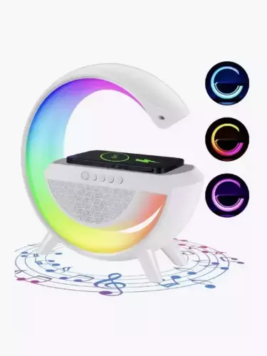 Умная колонка RGB, с будильником, светодиодный ночник, беспроводная зарядка для телефона